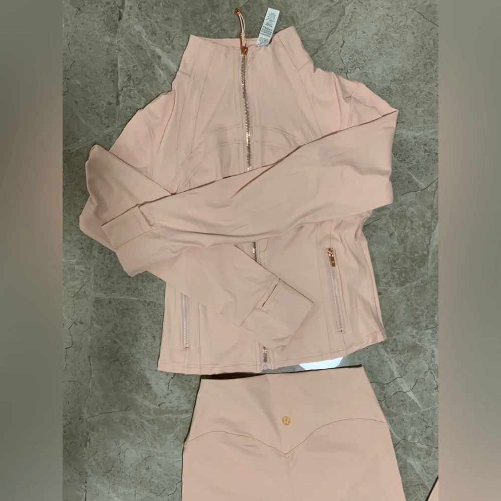 lululemon athletica Blush Pink Bomber Jacket & High-Waist Leggings Set